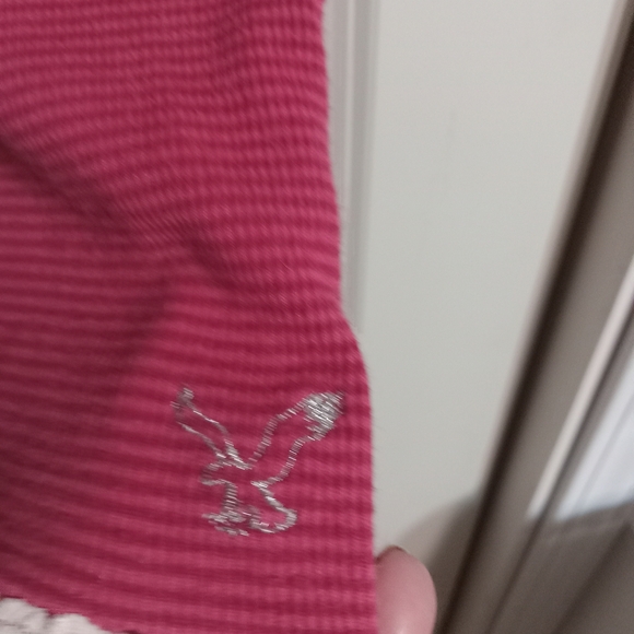 American Eagle Outfitters Pink Tank Top with Lace Trim - Picture 2 of 3